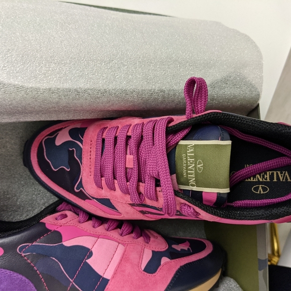 Valentino Pink & Blue Camouflage Sneakers . Size 40 - Picture 5 of 6